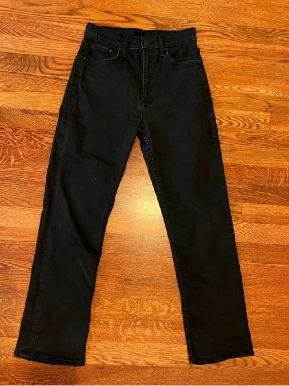 MOTHER denim High Waist Rider Ankle Jeans Black